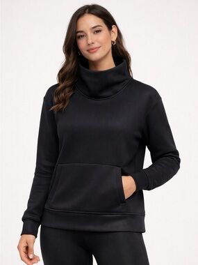Lululemon Black High‑Neck Sweatshirt – Size 4
